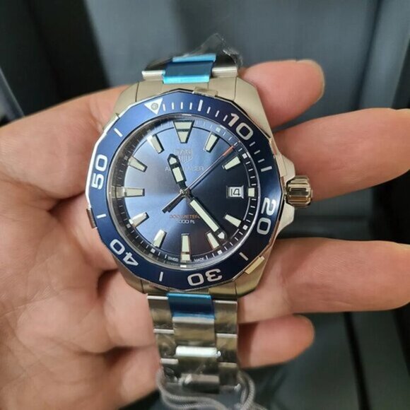100% Authentic TAG Heuer Aquaracer Blue Dial 41mm Men's Watch WAY111C.BA0928 - Picture 4 of 10